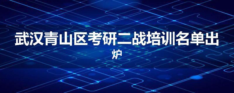 武汉青山区考研二战培训名单出炉