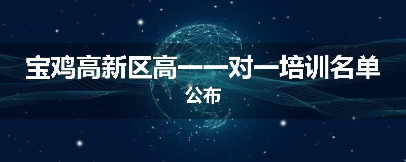 宝鸡高新区高一一对一培训名单公布
