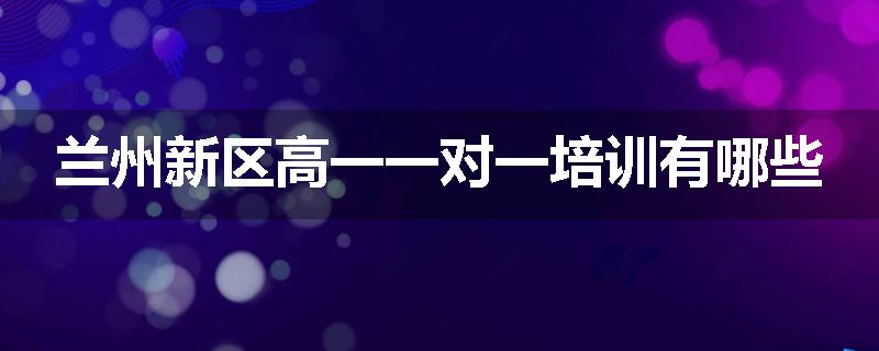 兰州新区高一一对一培训有哪些