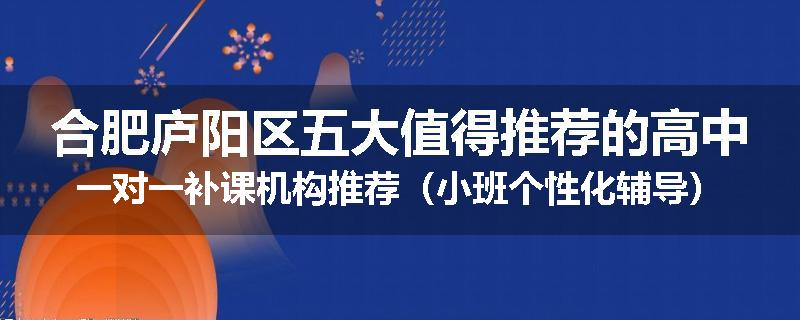 合肥庐阳区五大值得推荐的高中一对一补课机构推荐（小班个性化辅导）