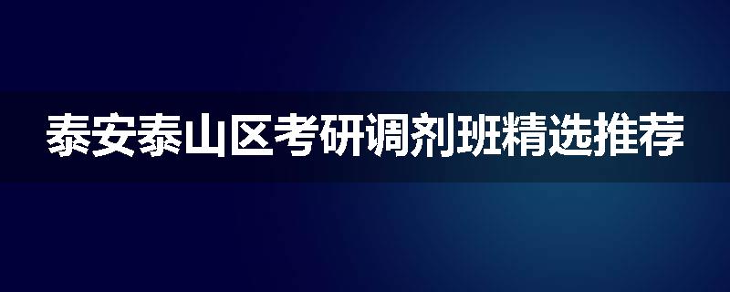 泰安泰山区考研调剂班精选推荐