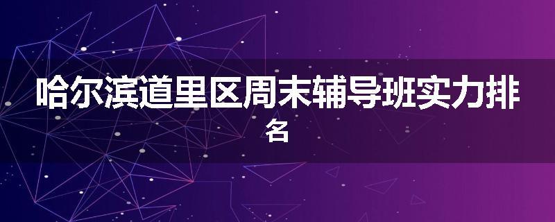 哈尔滨道里区周末辅导班实力排名