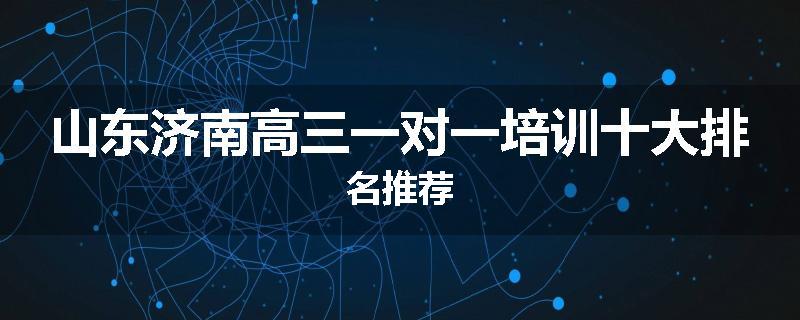 山东济南高三一对一培训十大排名推荐