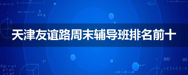 天津友谊路周末辅导班排名前十
