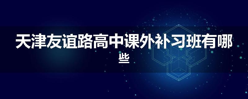 天津友谊路高中课外补习班有哪些