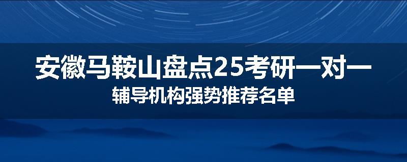 安徽马鞍山盘点25考研一对一辅导机构强势推荐名单