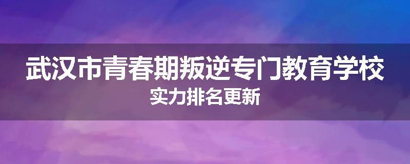 武汉市青春期叛逆专门教育学校实力排名更新