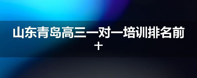 山东青岛高三一对一培训排名前十