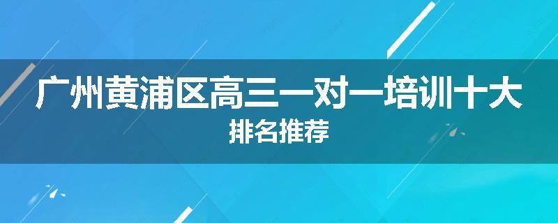 广州黄浦区高三一对一培训十大排名推荐