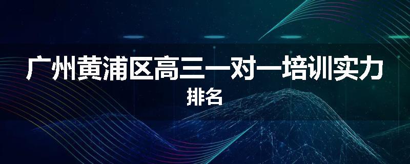 广州黄浦区高三一对一培训实力排名