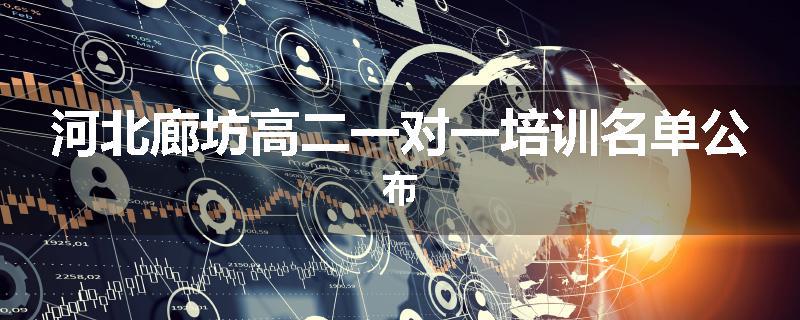河北廊坊高二一对一培训名单公布