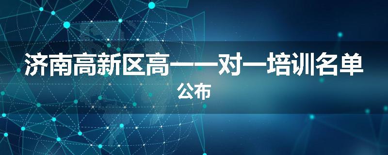济南高新区高一一对一培训名单公布