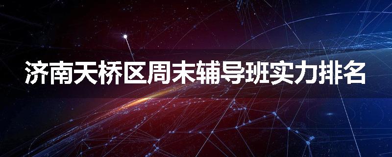 济南天桥区周末辅导班实力排名