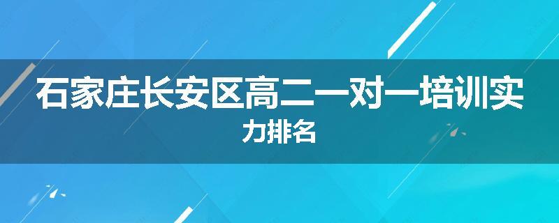 石家庄长安区高二一对一培训实力排名
