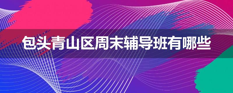 包头青山区周末辅导班有哪些