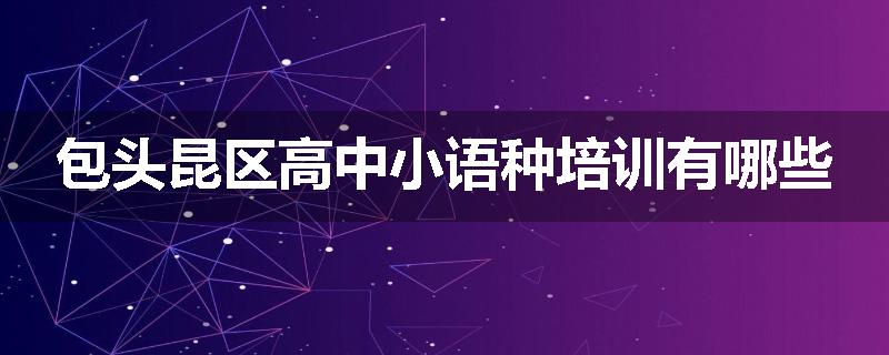 包头昆区高中小语种培训有哪些