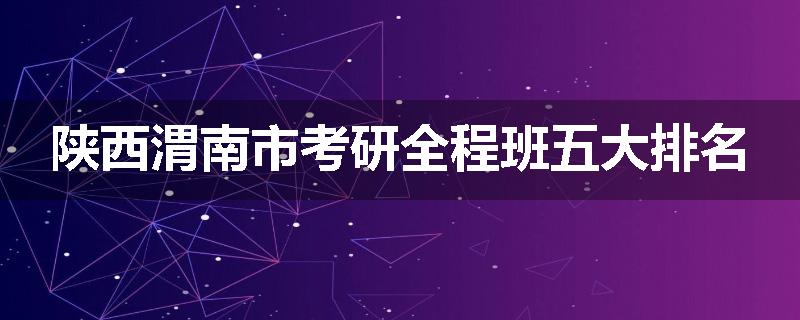 陕西渭南市考研全程班五大排名