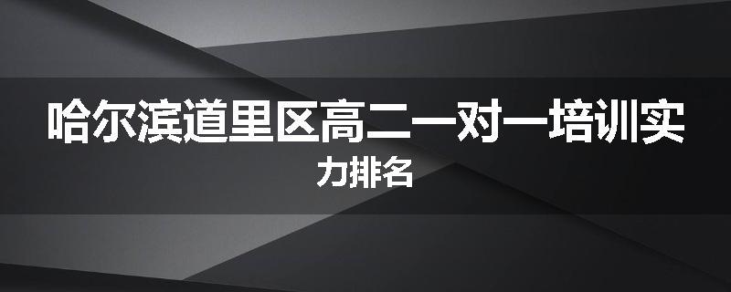 哈尔滨道里区高二一对一培训实力排名