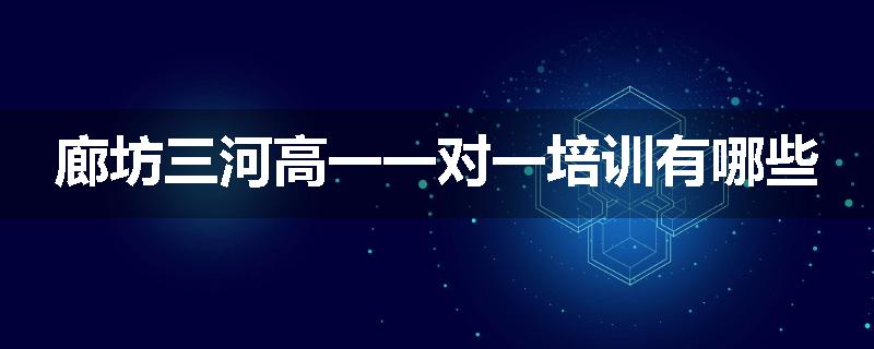 廊坊三河高一一对一培训有哪些