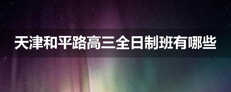 天津和平路高三全日制班有哪些