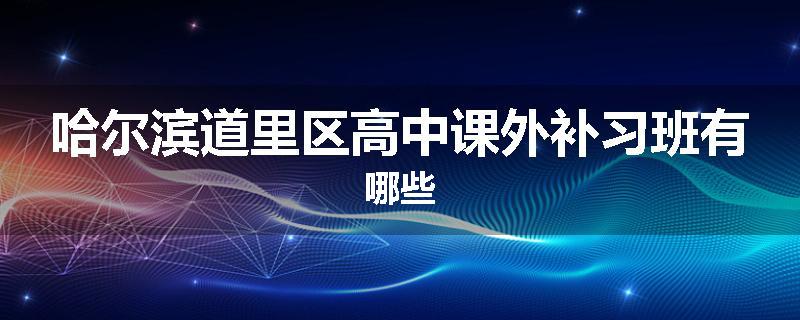 哈尔滨道里区高中课外补习班有哪些