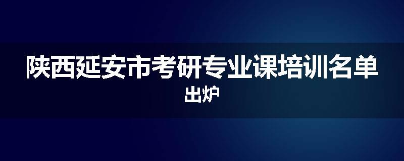 陕西延安市考研专业课培训名单出炉