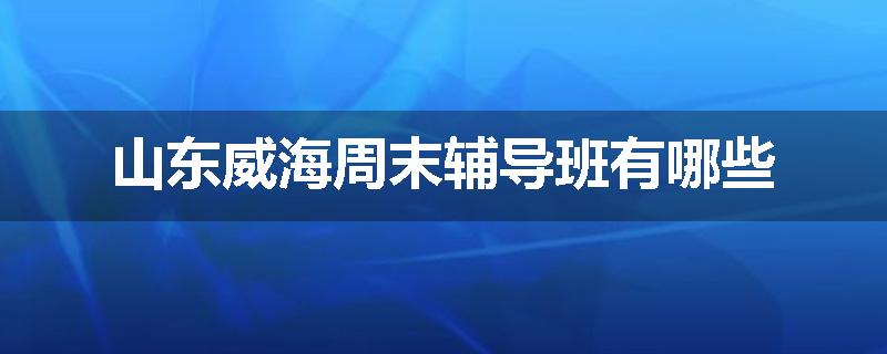 山东威海周末辅导班有哪些