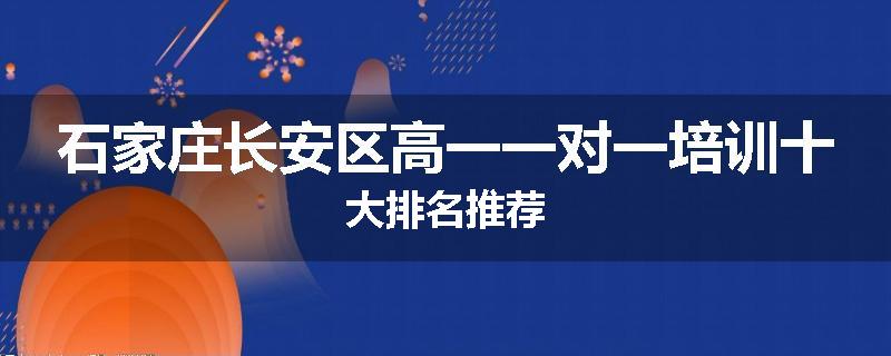 石家庄长安区高一一对一培训十大排名推荐