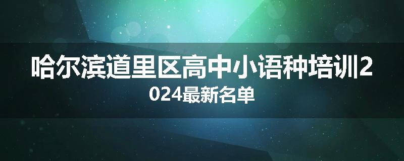 哈尔滨道里区高中小语种培训2024最新名单