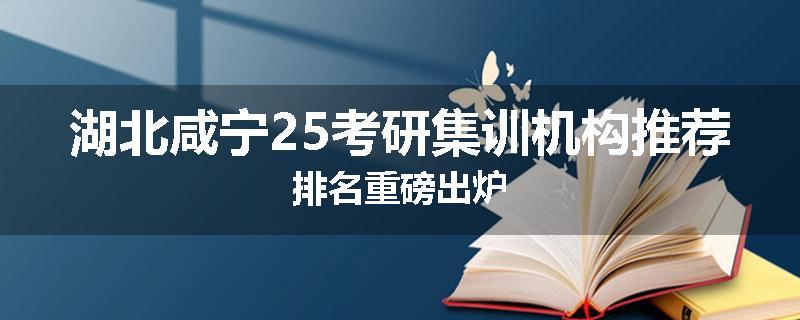 湖北咸宁25考研集训机构推荐排名重磅出炉