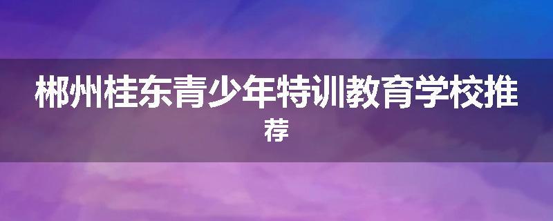 郴州桂东青少年特训教育学校推荐