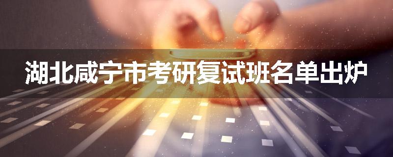 湖北咸宁市考研复试班名单出炉