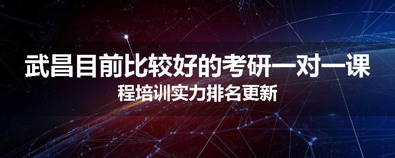 武昌目前比较好的考研一对一课程培训实力排名更新