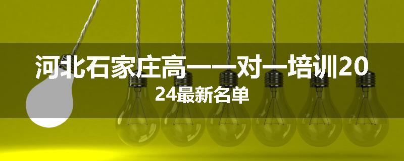 河北石家庄高一一对一培训2024最新名单