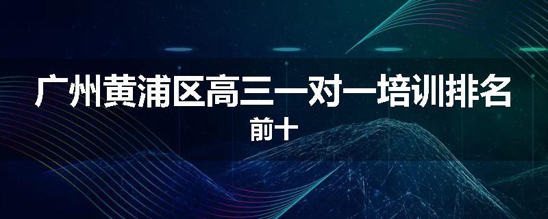 广州黄浦区高三一对一培训排名前十