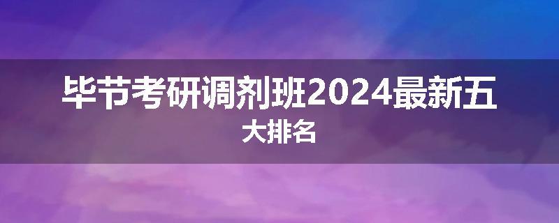 毕节考研调剂班2024最新五大排名