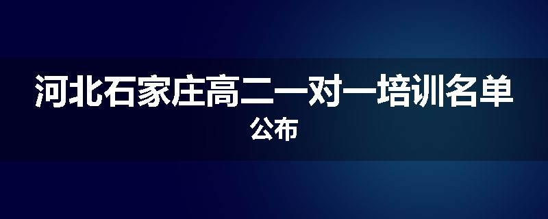河北石家庄高二一对一培训名单公布