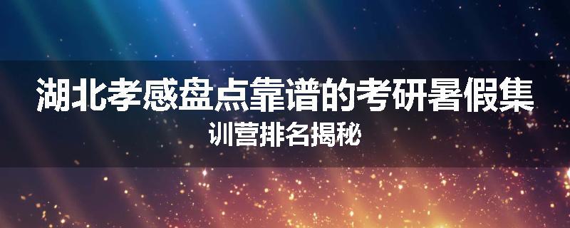 湖北孝感盘点靠谱的考研暑假集训营排名揭秘