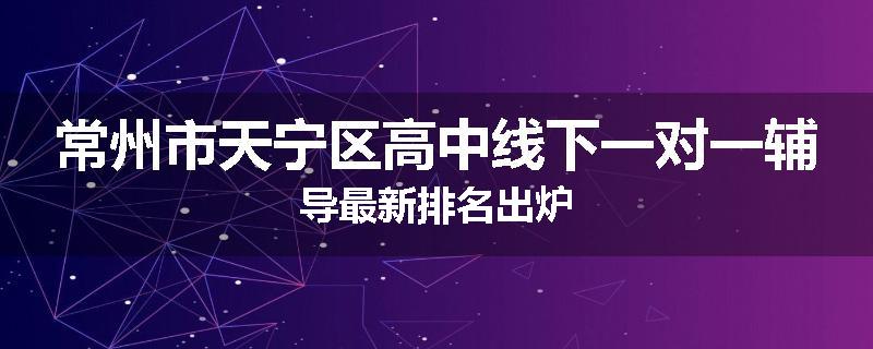 常州市天宁区高中线下一对一辅导最新排名出炉