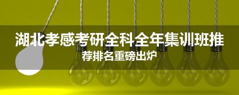湖北孝感考研全科全年集训班推荐排名重磅出炉