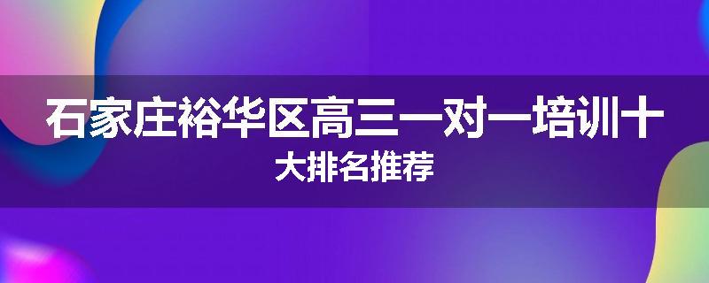 石家庄裕华区高三一对一培训十大排名推荐