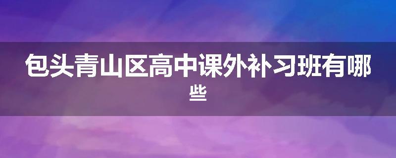 包头青山区高中课外补习班有哪些