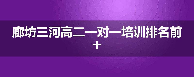 廊坊三河高二一对一培训排名前十