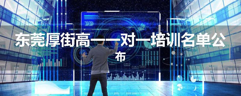 东莞厚街高一一对一培训名单公布