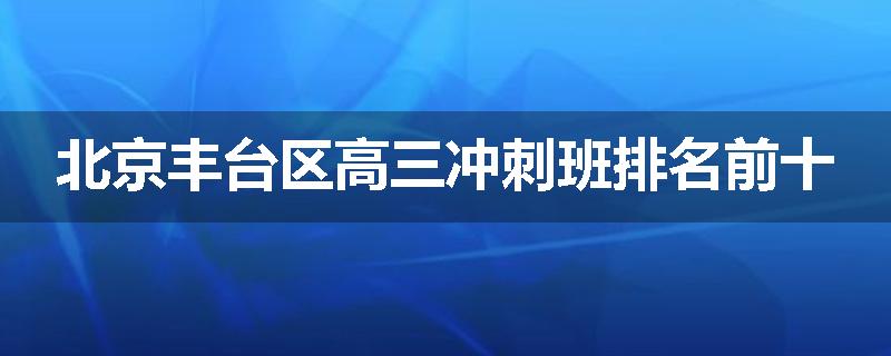 北京丰台区高三冲刺班排名前十