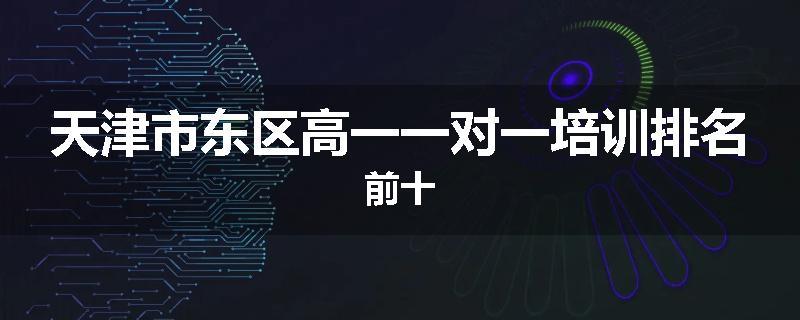 天津市东区高一一对一培训排名前十