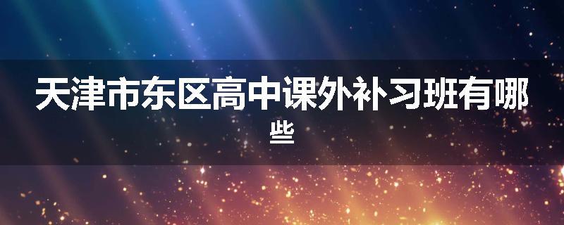 天津市东区高中课外补习班有哪些