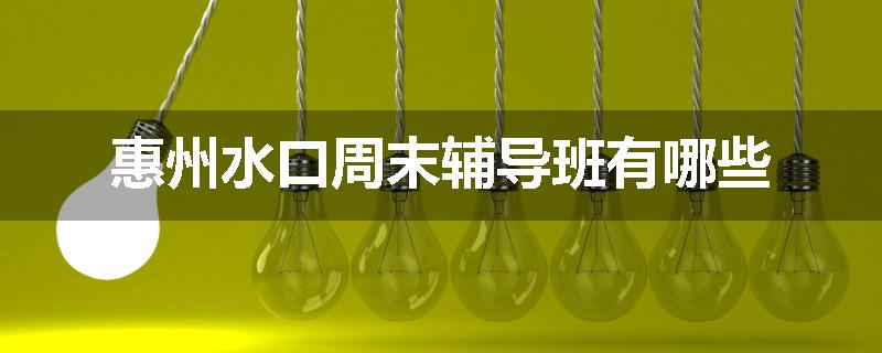 惠州水口周末辅导班有哪些
