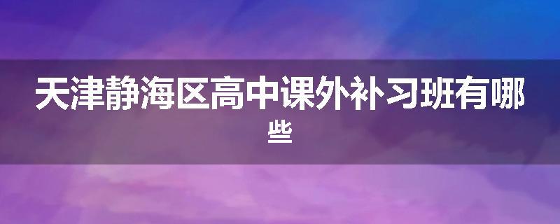 天津静海区高中课外补习班有哪些