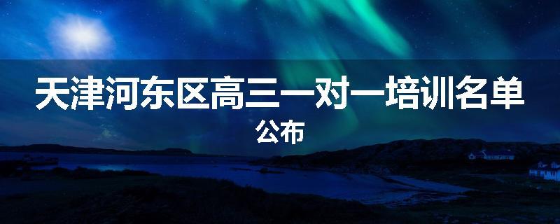 天津河东区高三一对一培训名单公布